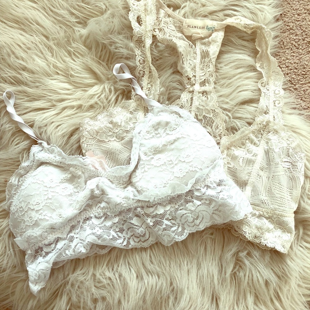 Bundle of 2 lace bralettes